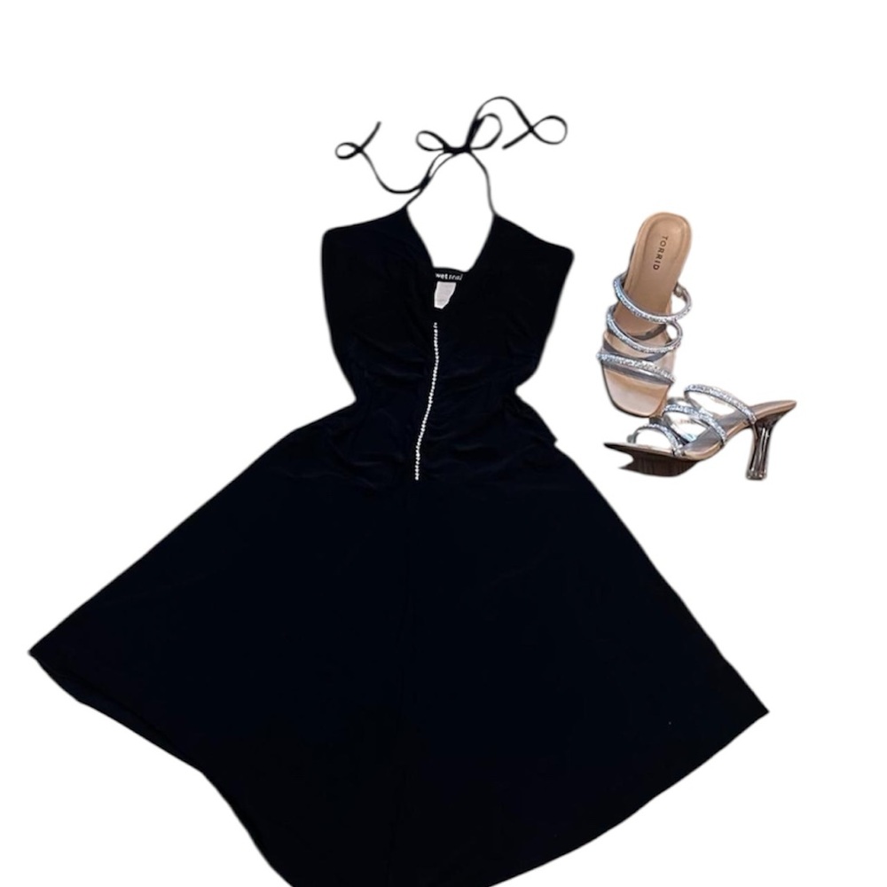 Wet Seal Black Backless Dress